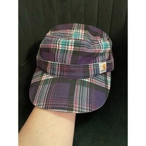 Carhartt Hendrie Purple Plaid Military Cap Women’s Hat Adjustable Strap